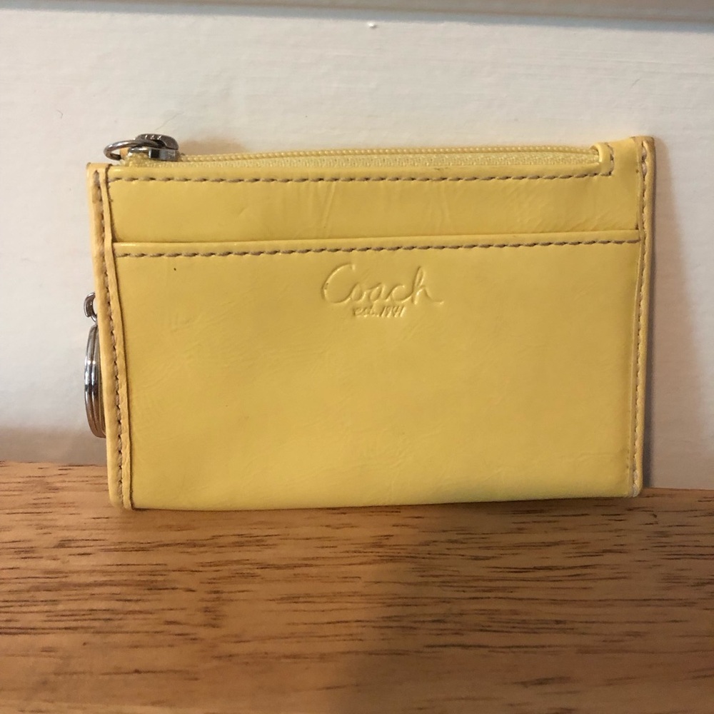 Coach Yellow Patent Keychain Card Holder - Picture 5 of 5